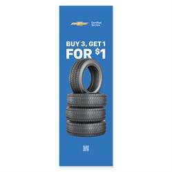 4 x 12  Certified Service Chevy Tire Promotion - Buy 3 Get 1 for $1 Tension Graphic Insert